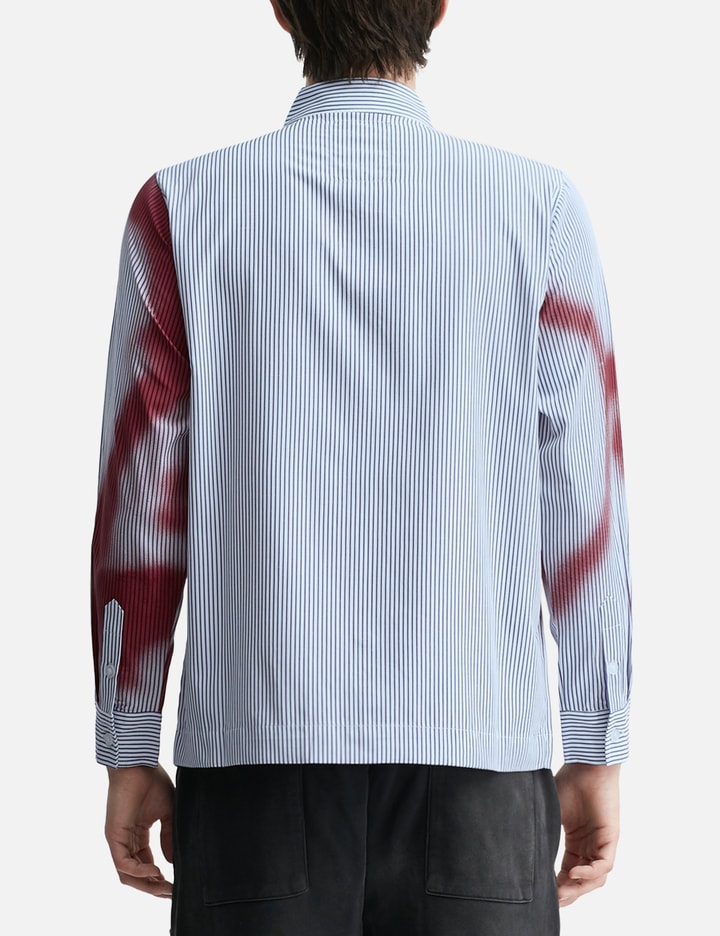 Blurry Face Airbrush Striped Button Up