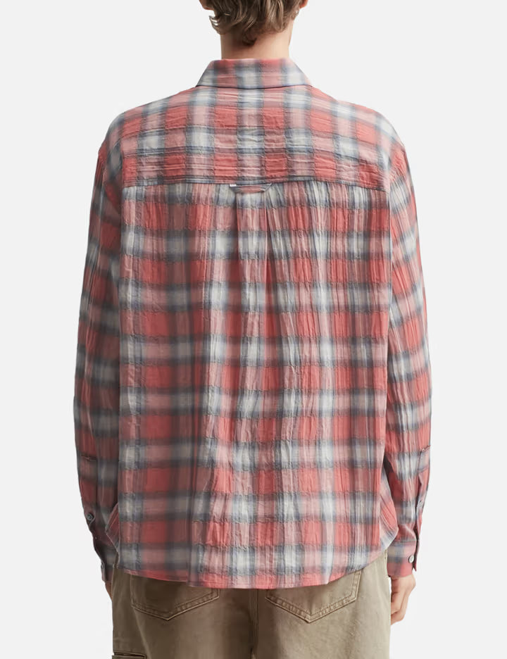 Seersucker Ombre Checkered Shirt