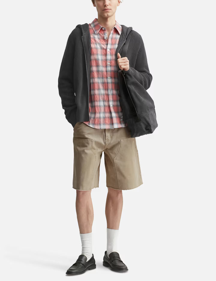 Seersucker Ombre Checkered Shirt