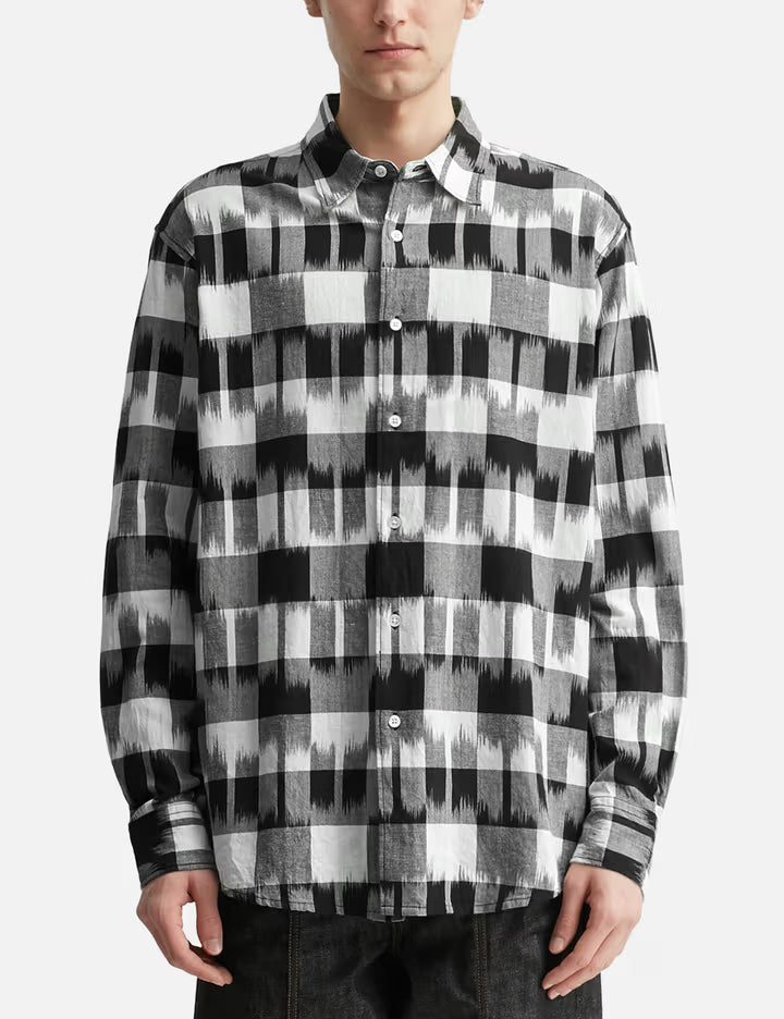 Ikat Check Regular Collar Shirt