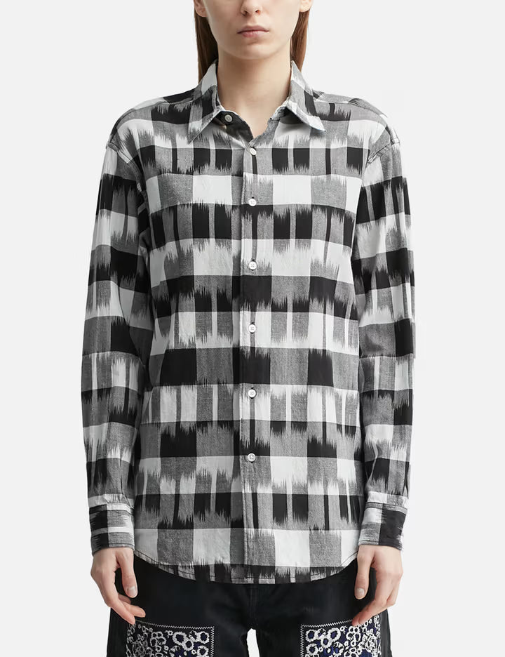Ikat Check Regular Collar Shirt
