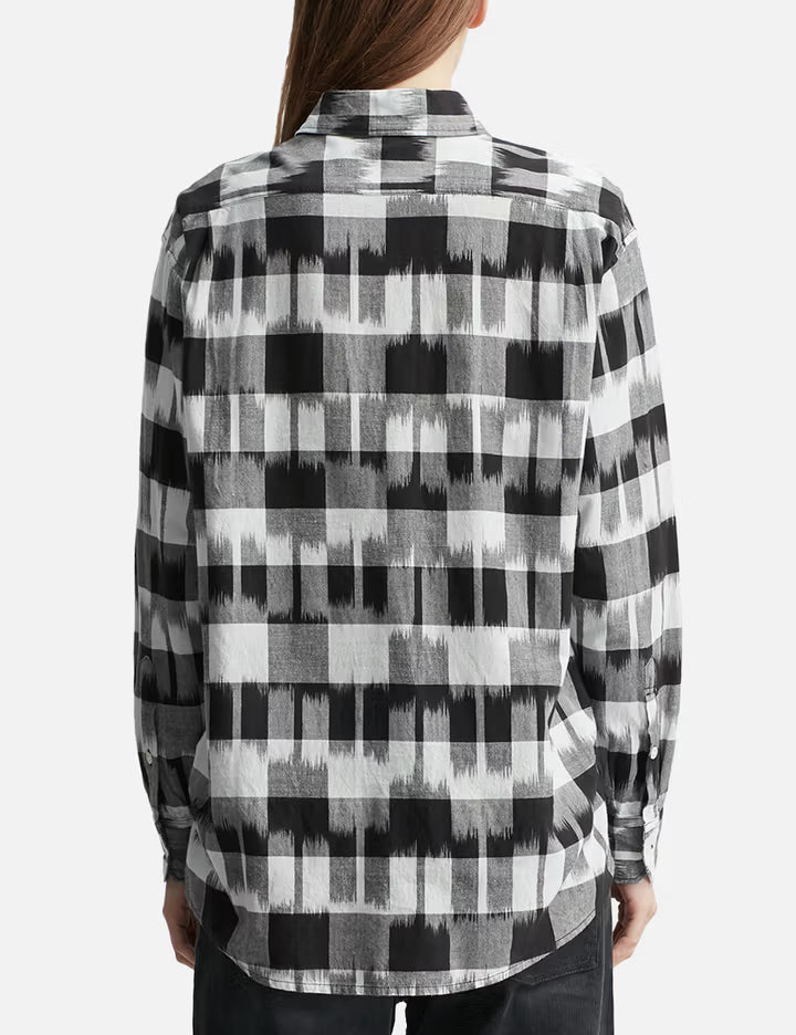 Ikat Check Regular Collar Shirt