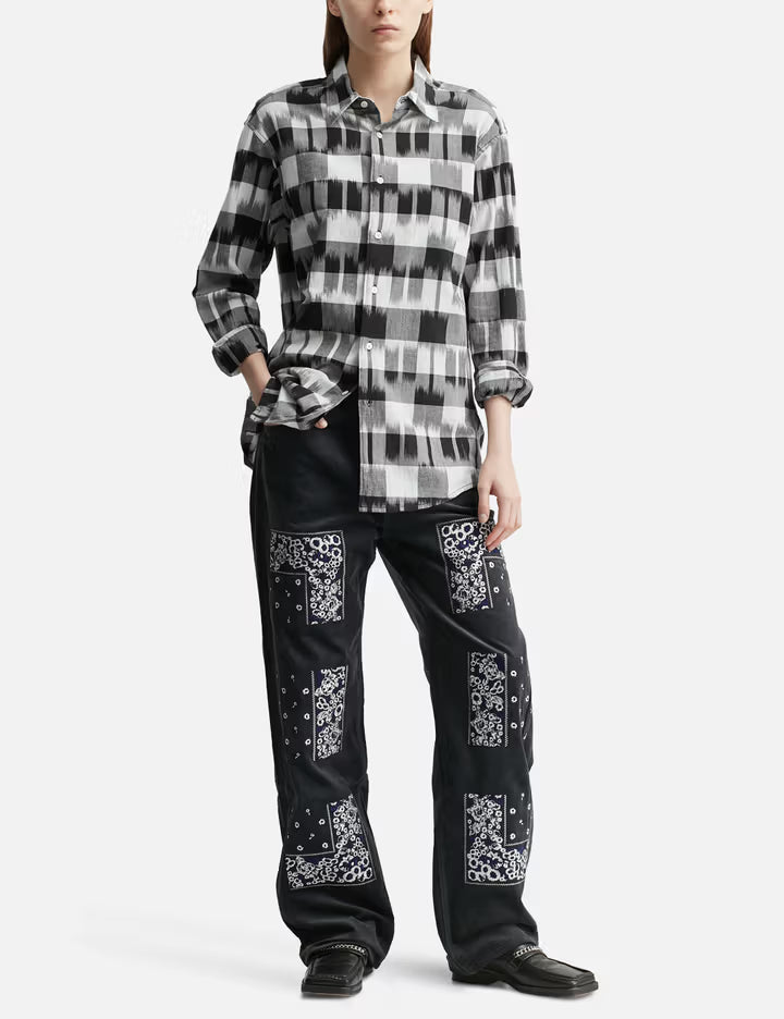 Ikat Check Regular Collar Shirt