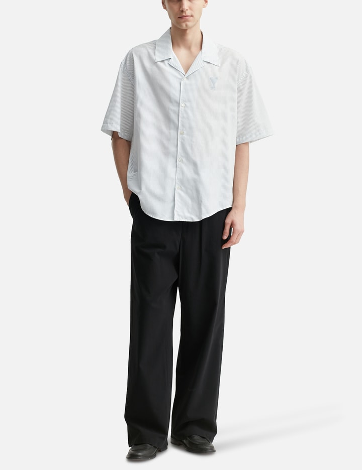 COTTON CAMP COLLAR SHORT SLEEVE SHIRT