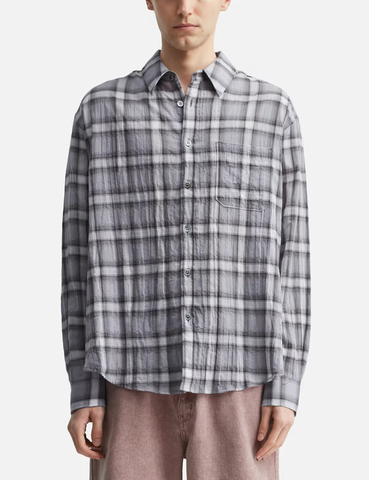Seersucker Ombre Checkered Shirt