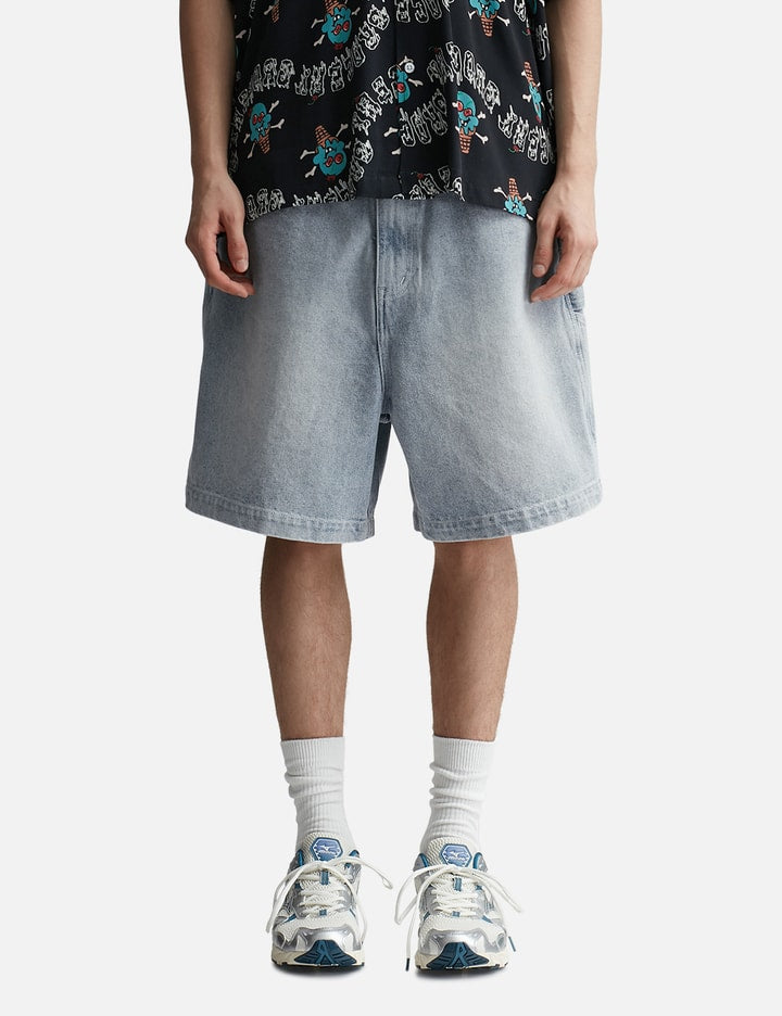 GROCERY X ICECREAM EMBROIDERY LOGO WASHED DENIM SHORTS