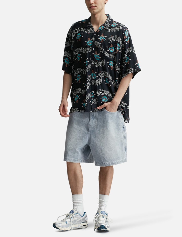 GROCERY X ICECREAM EMBROIDERY LOGO WASHED DENIM SHORTS
