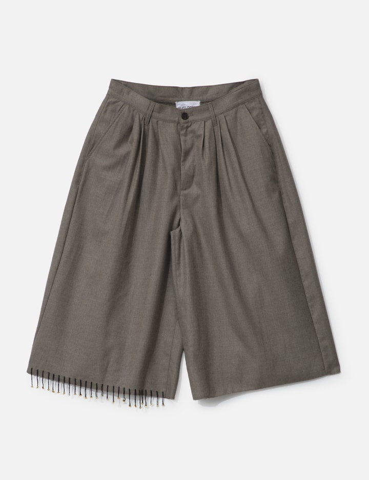 Gray Shortened Wide Leg Trouser