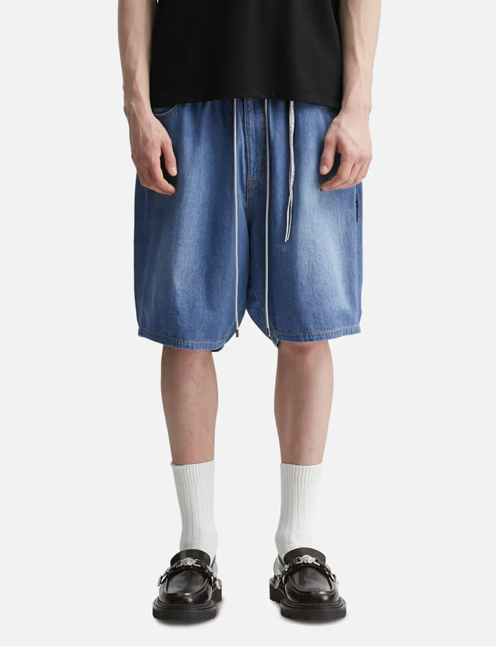 Wide Easy Denim Shorts