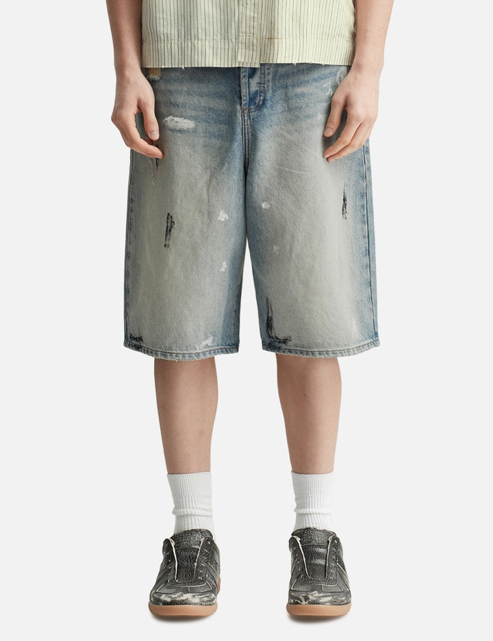 Dirty Mid Blue Baggy Shorts