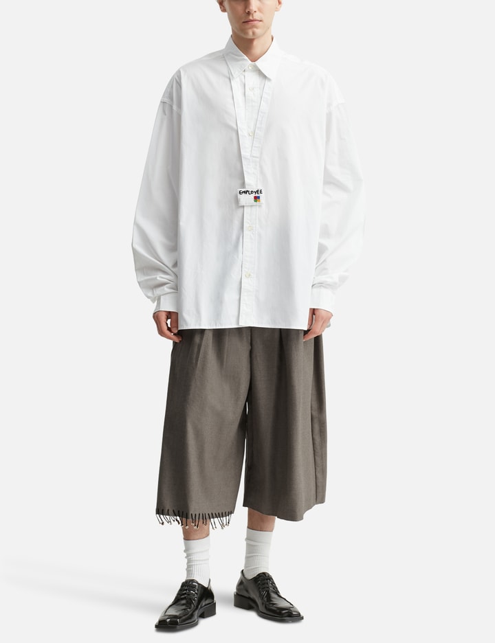 Gray Shortened Wide Leg Trouser