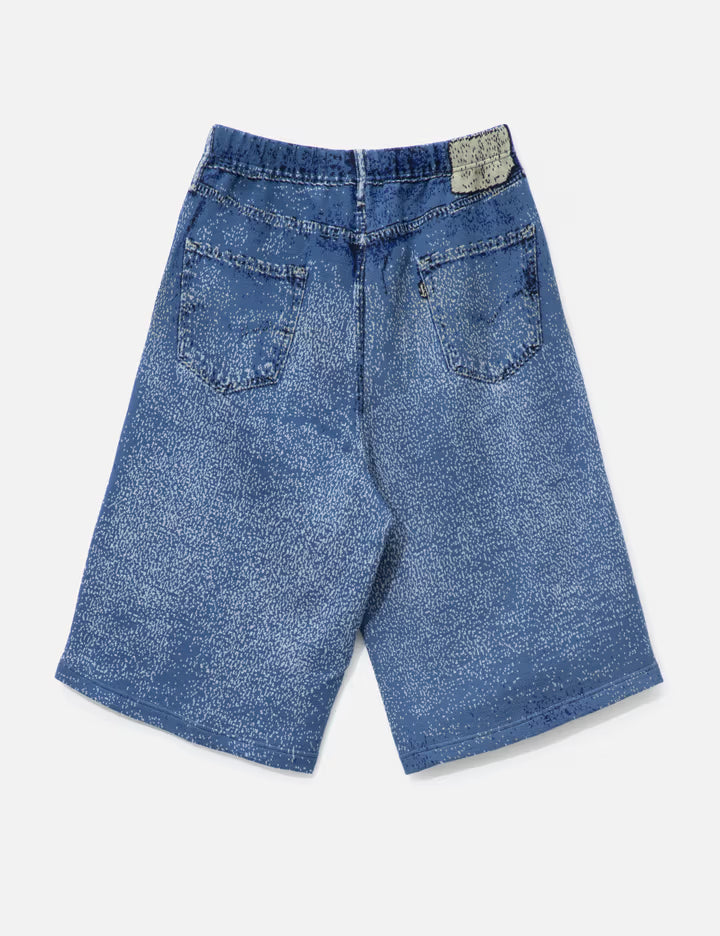 Knit Denim Baggy Shorts