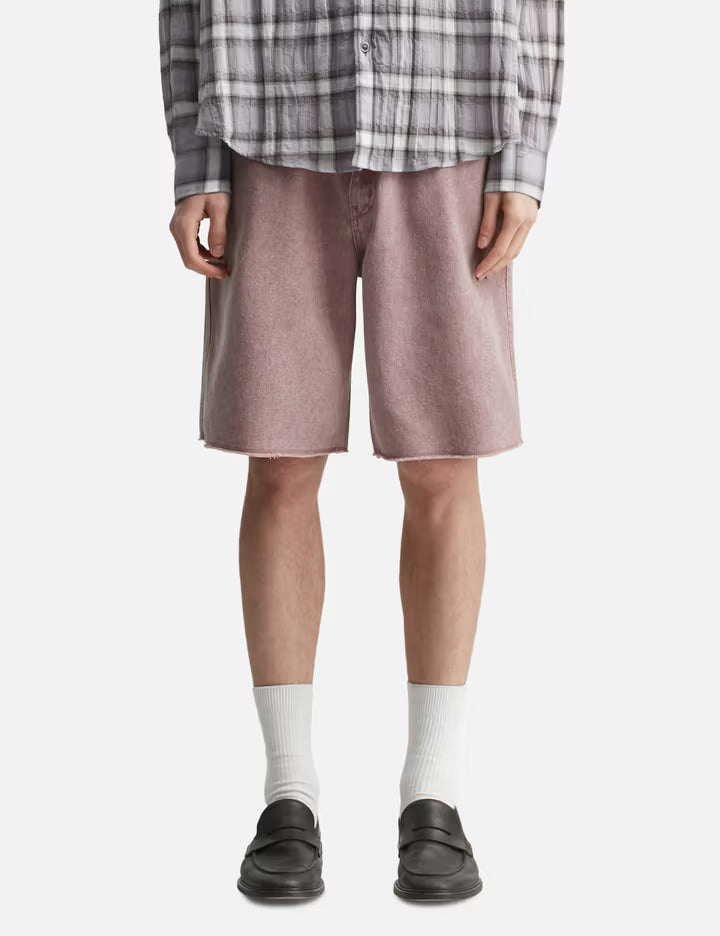 Washed Cutoff Denim Shorts