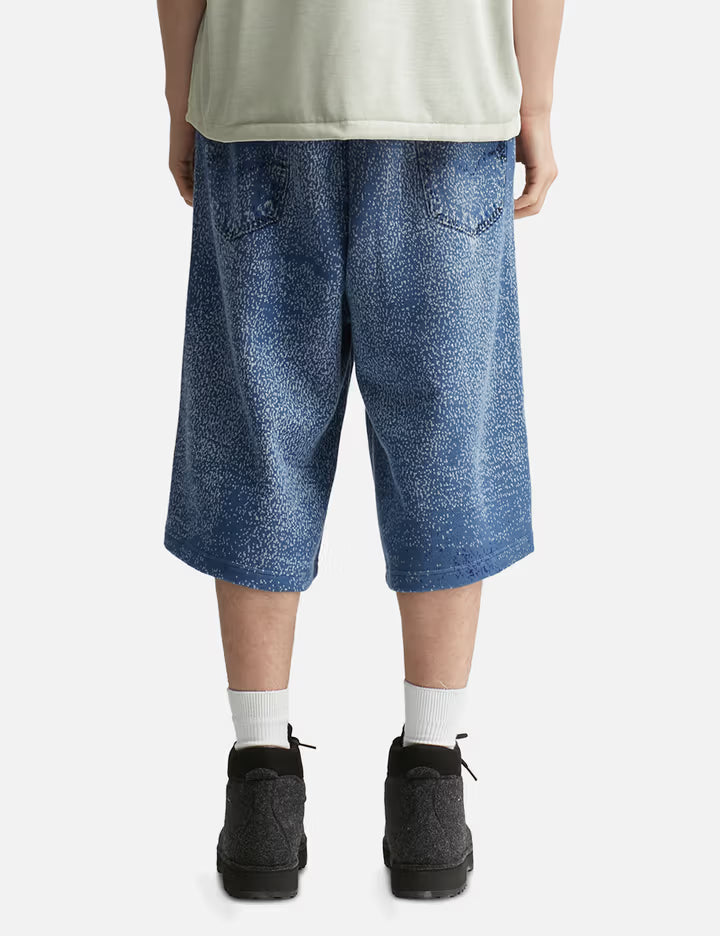 Knit Denim Baggy Shorts