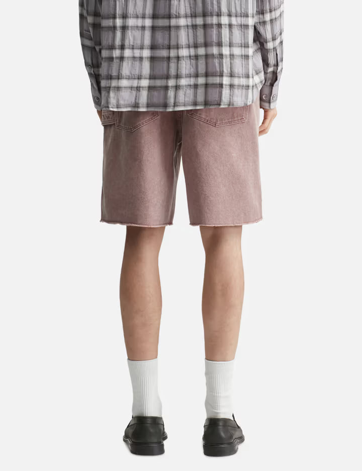 Washed Cutoff Denim Shorts