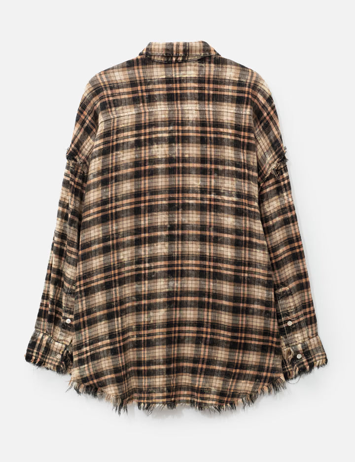 Shredded Seam Drop Neck Shirt