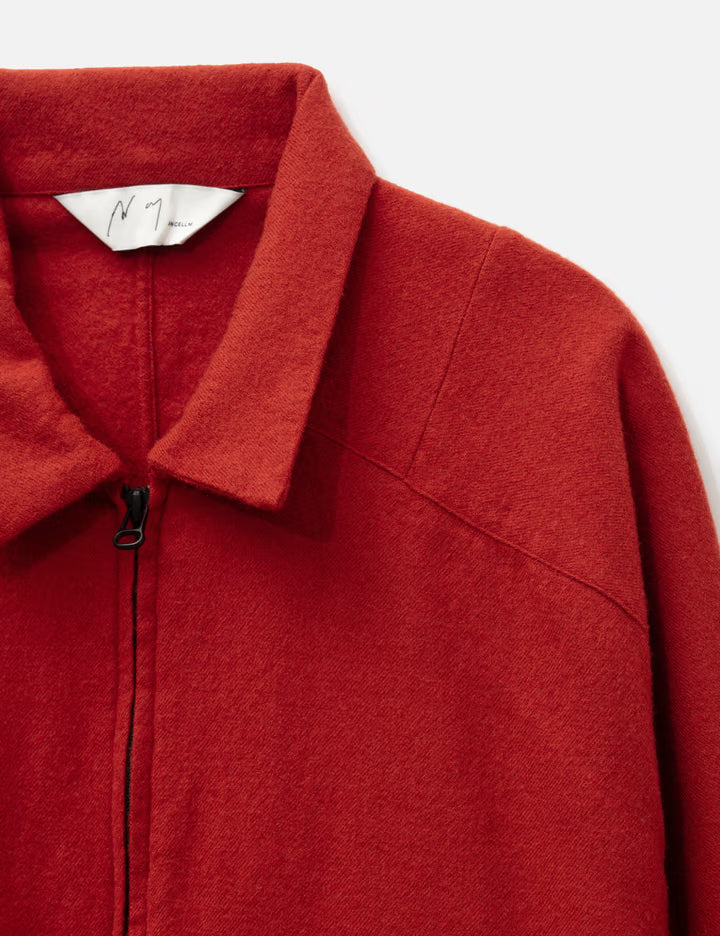 Shrink Wool Zip-Up Shirt Jacket