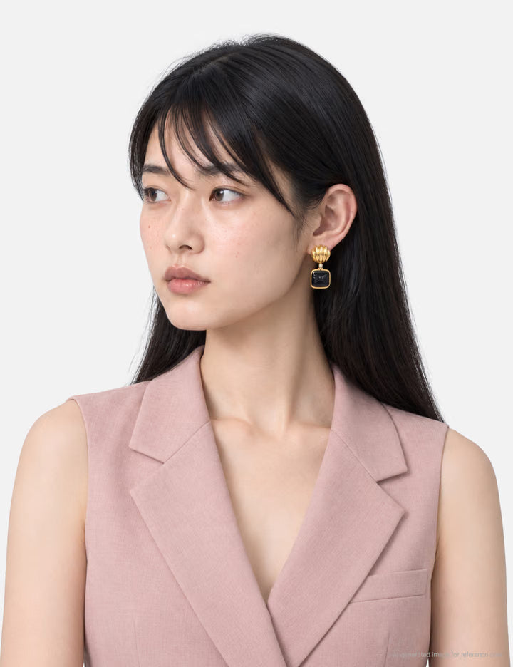 SHUSHU/TONG × YVMIN Bow Knot Embossed Earrings