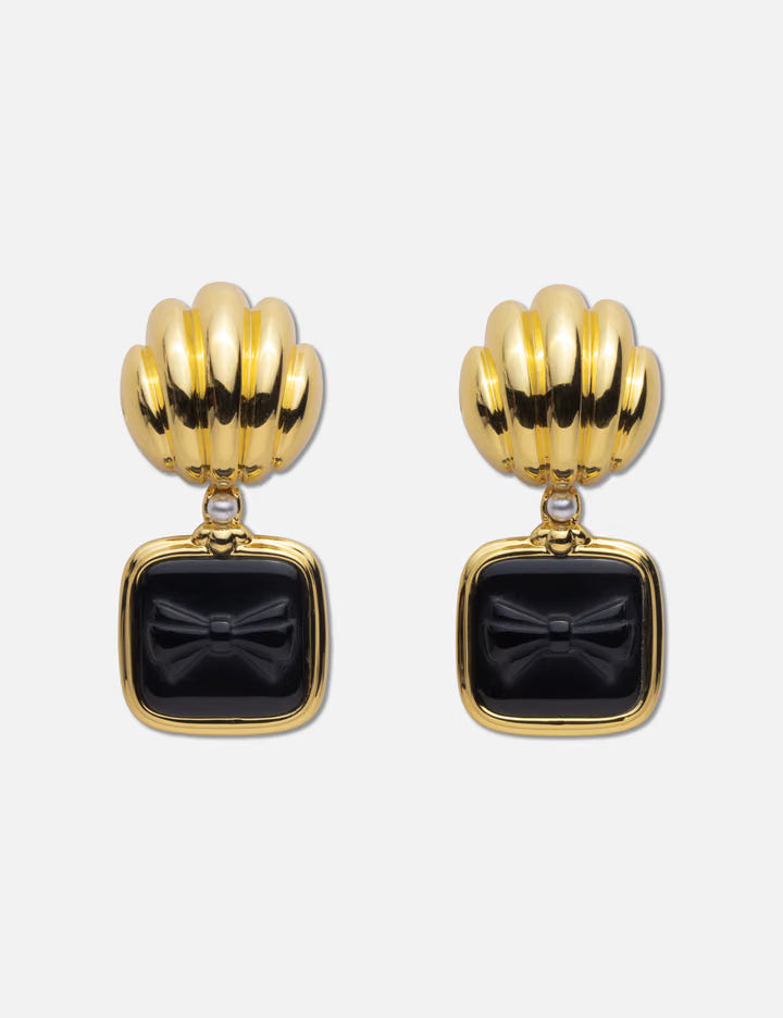 SHUSHU/TONG × YVMIN Bow Knot Embossed Earrings