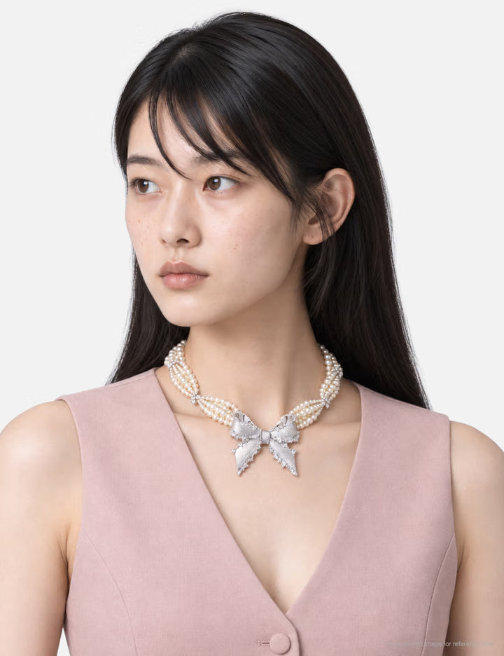 SHUSHU/TONG × YVMIN Bowknot Beaded Necklace