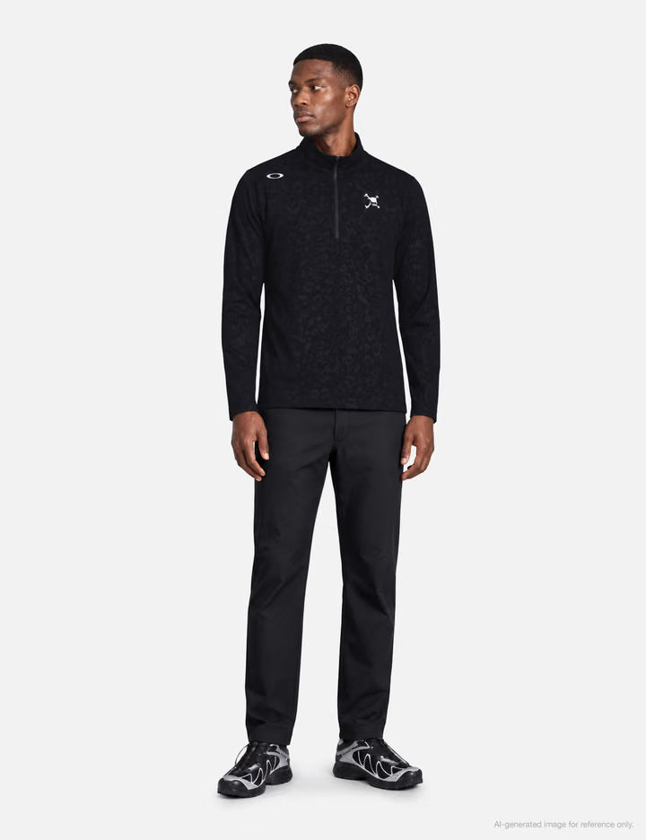 Skull Embossed LS Mock Shirt