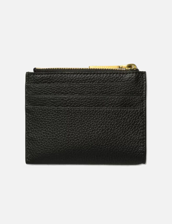Soft Pebble Grain Zip Top Card Holder