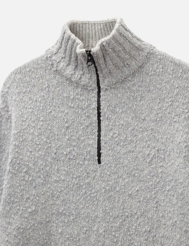 Speckled Wool Nylon Half-Zip Jumper
