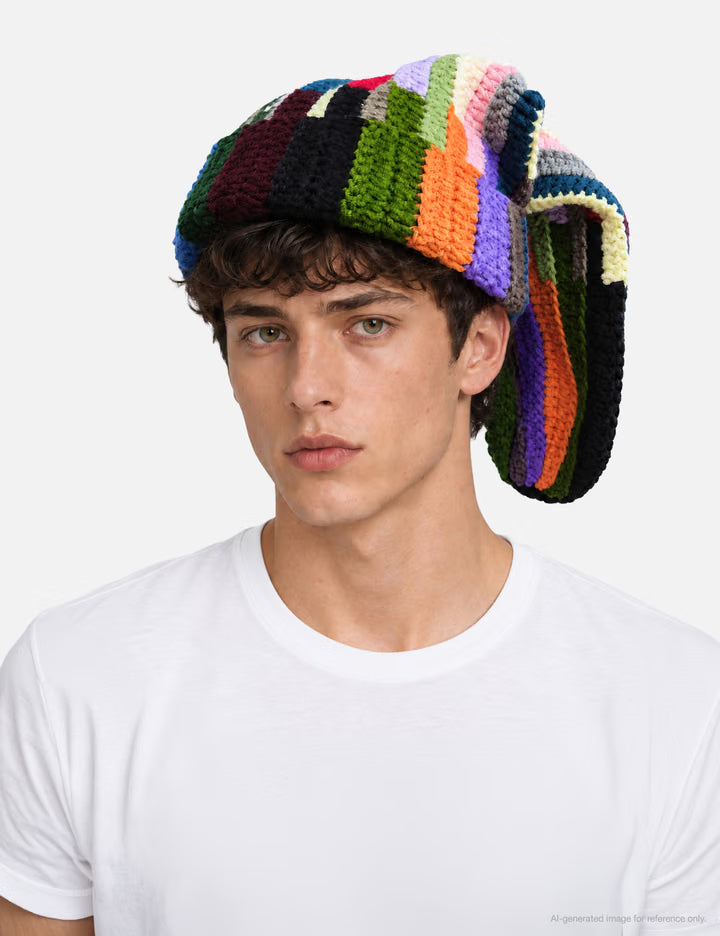 Spectrum Stripe Crochet Sock Hat