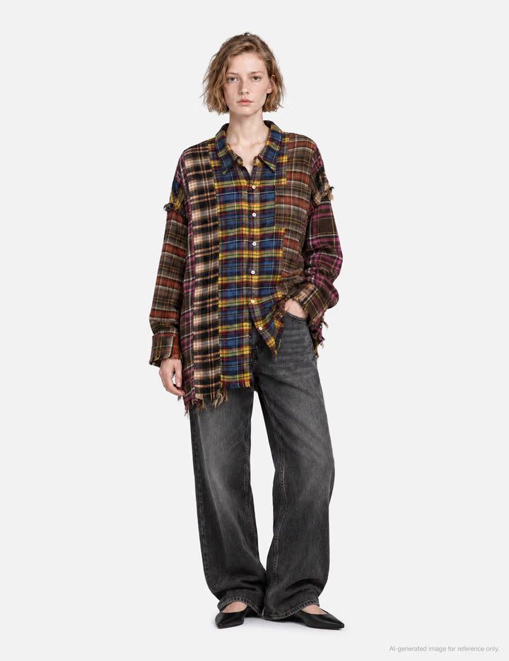 Spliced Drop Neck Shirt