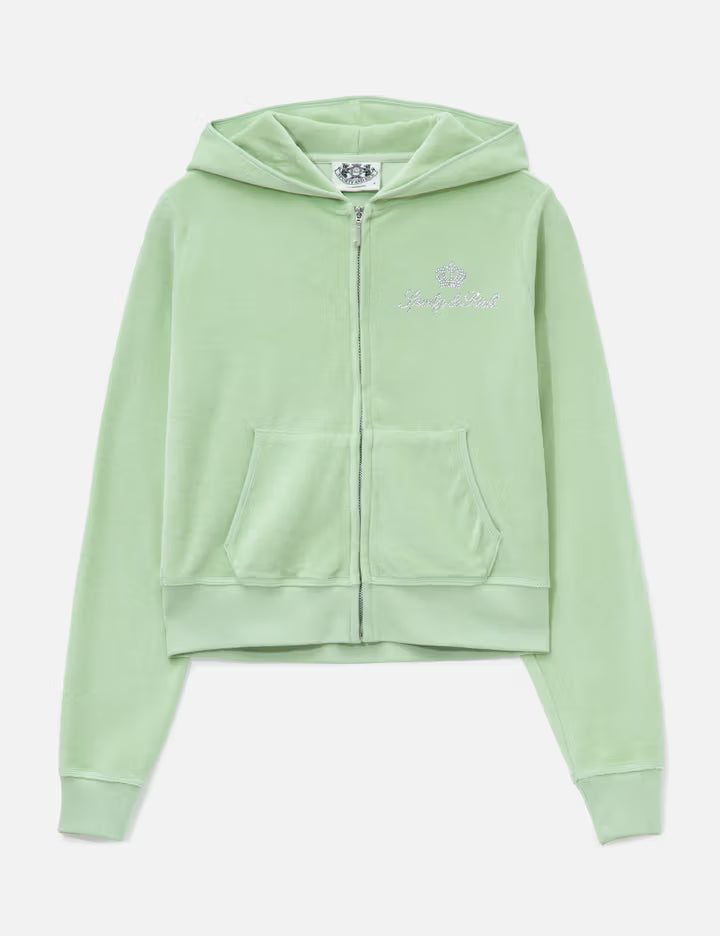 Sporty & Rich X Juicy Couture Script Velour Zip Hoodie