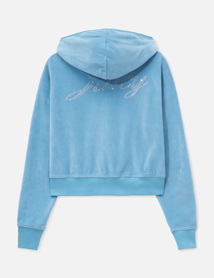 Sporty & Rich X Juicy Couture Script Velour Zip Hoodie