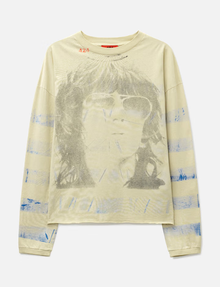 Striped Keith Richards Portrait Long Sleeves