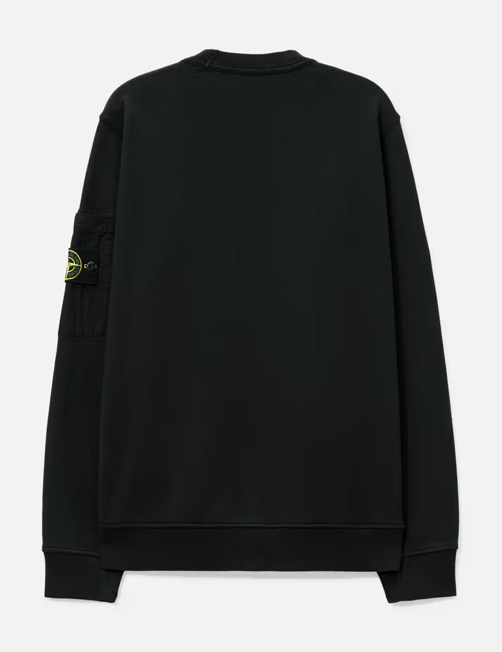 Cotton Fleece Crewneck Sweatshirt With Seasonal Pocket