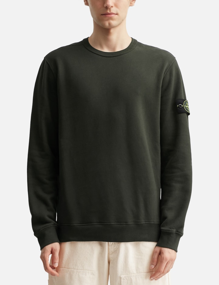 Brushed Organic Cotton Fleece Sweatshirt With Ribbed Inserts