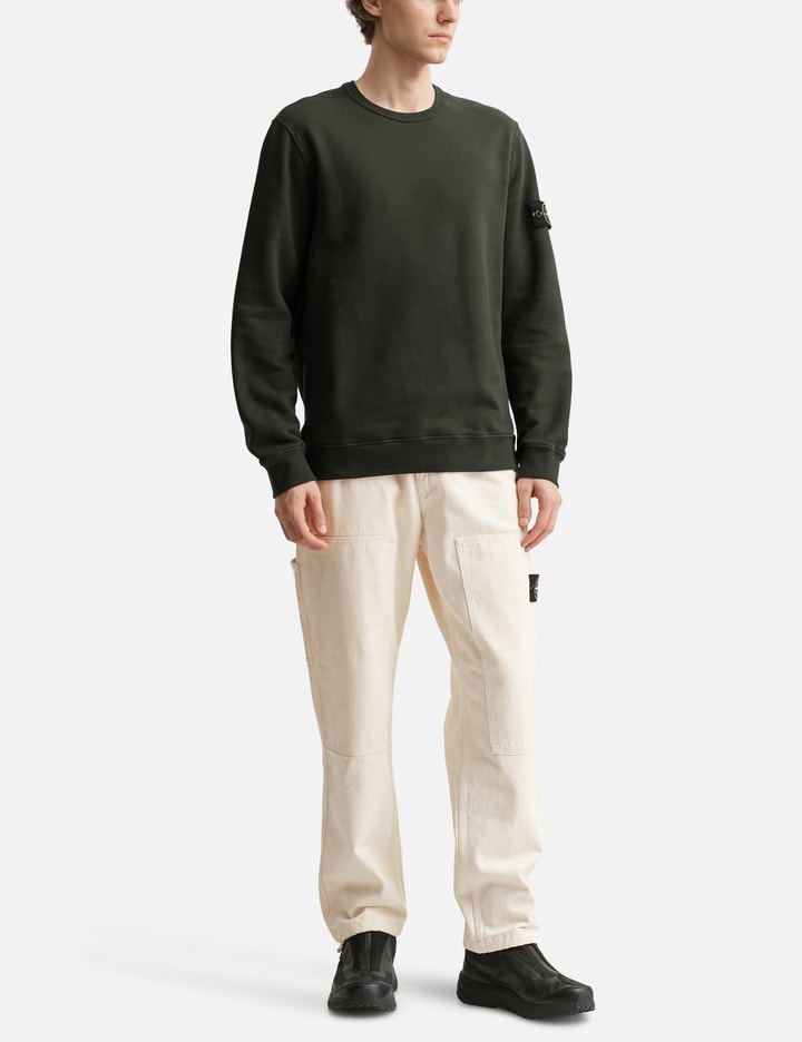 Brushed Organic Cotton Fleece Sweatshirt With Ribbed Inserts
