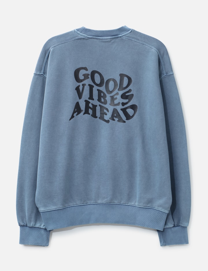 "Good Vibes Ahead Blue Washed" Crewneck