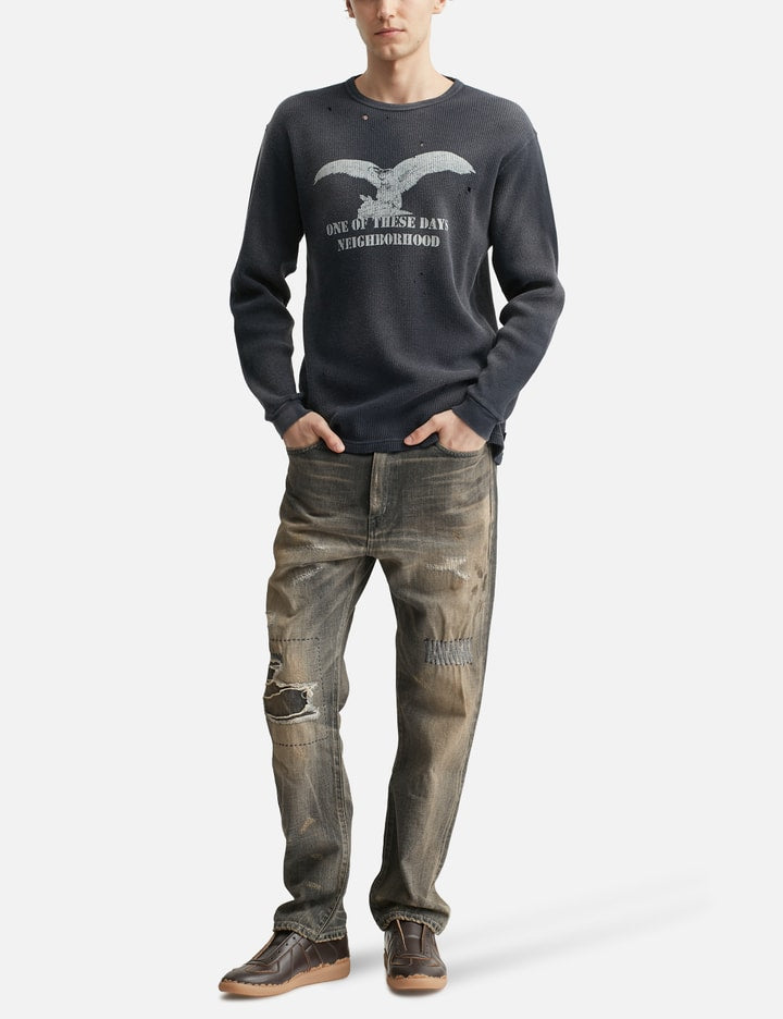 NH x OOTD . Waffle Fabric Crewneck Long Sleeve