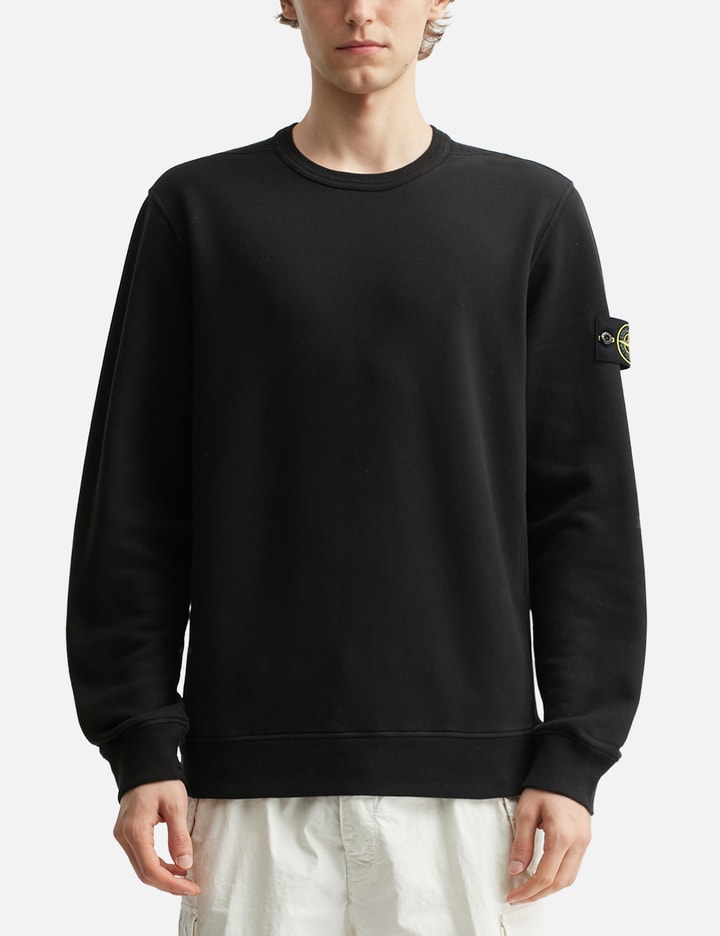 Brushed Organic Cotton Fleece Sweatshirt With Ribbed Inserts