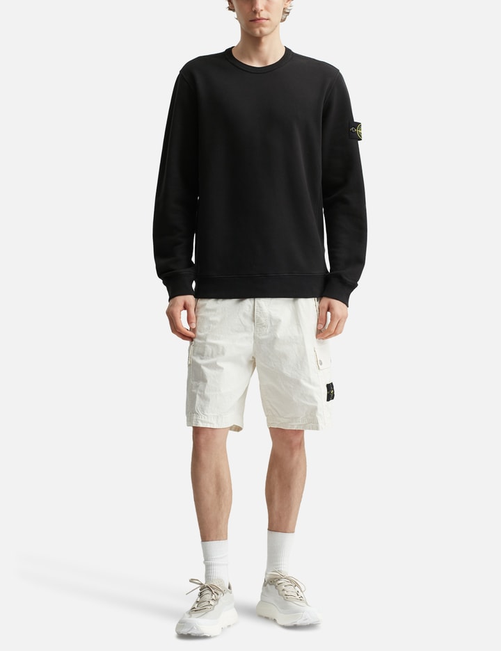 Brushed Organic Cotton Fleece Sweatshirt With Ribbed Inserts