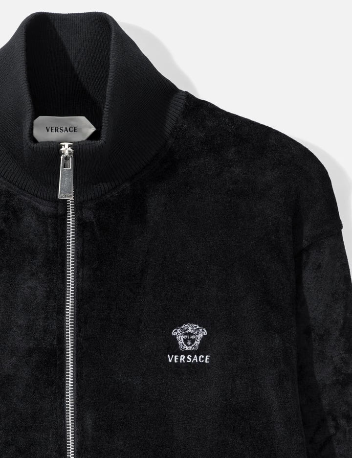 SWEATSHIRT RESPONSIBLE VISCOSE MIX CHENILLE WITH GRECA DETAILS