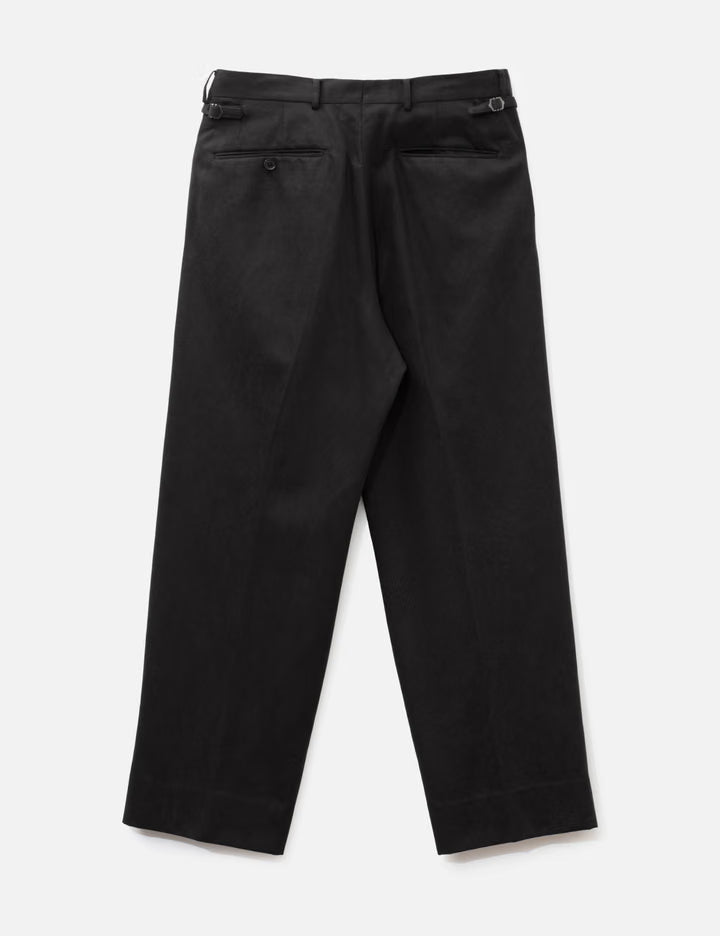 Tencel Cotton Twill 1 Pleated Wide Tapered Trousers