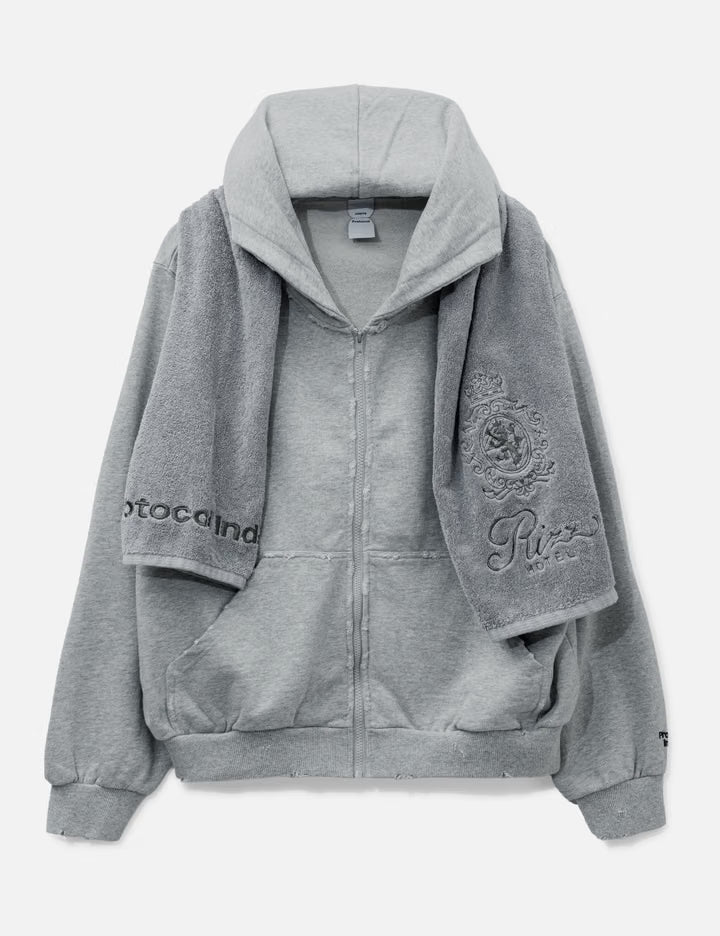Terry Towel Zip Hoodie