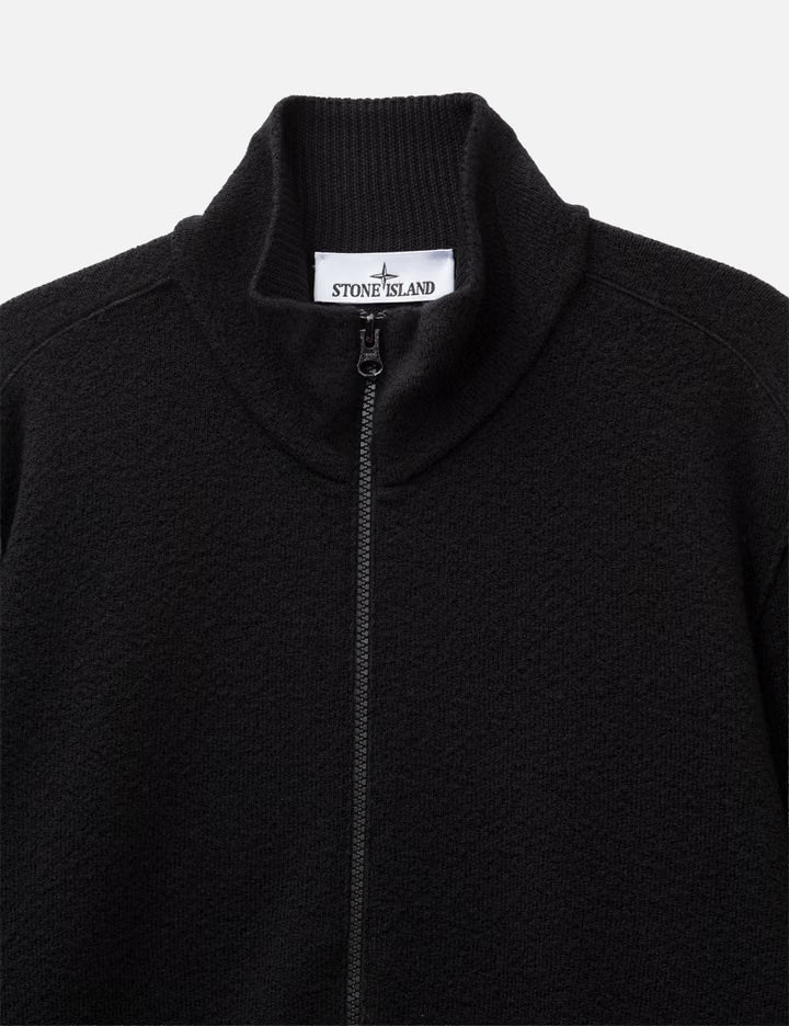 Textured Wool Zip-Up Cardigan