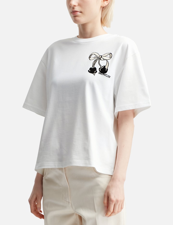 Embroidered Cherry Logo Cotton T-Shirt