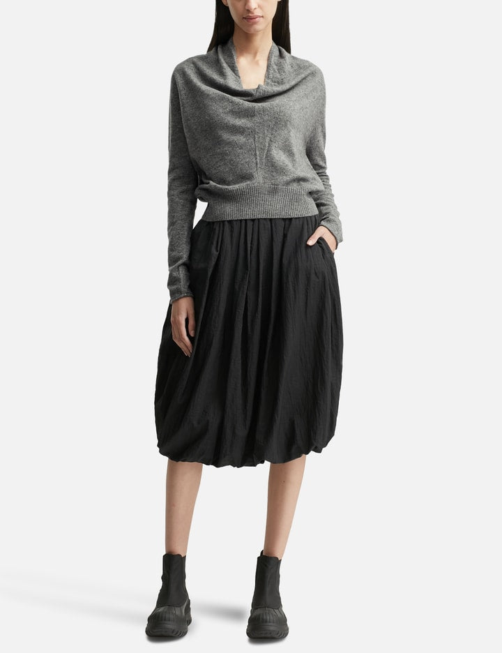 Eyelet Knit Cowl Neck Pullover