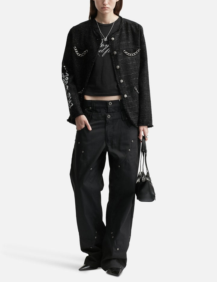 Wing Lettering Long Sleeve Top Black