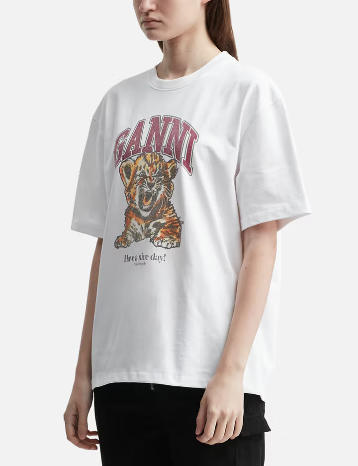 White Beaded Tiger T-shirt