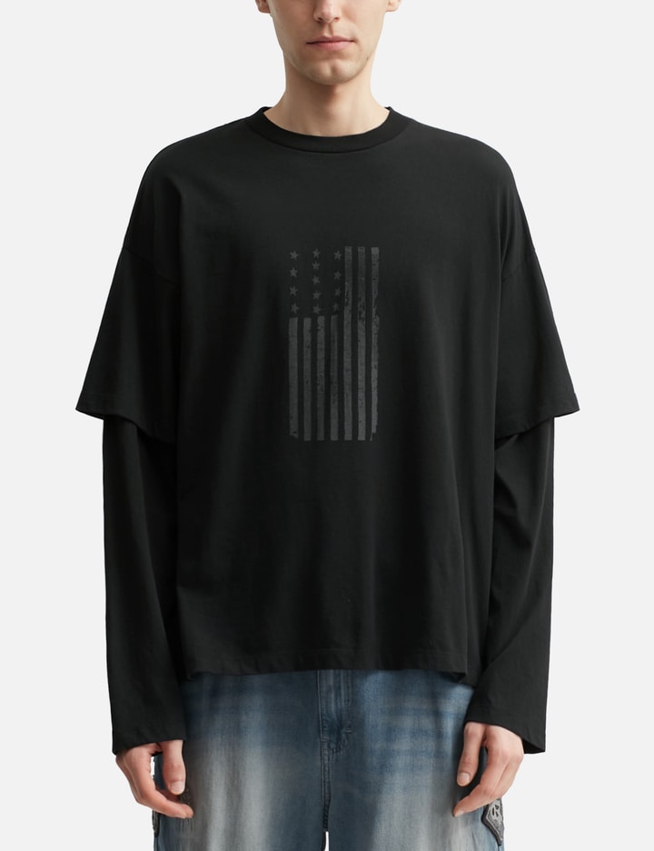 Graphic Double Layer Tee (American Flag)