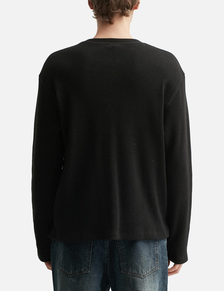 Waffle Henley Neck Long Sleeve T-shirt
