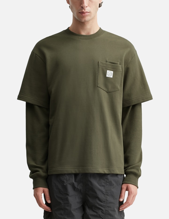 Waffle Sleeve Double Pocket T-shirt